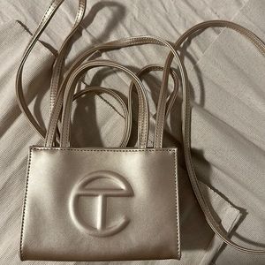 TELFAR MINI CROSSBODY IN GOLD